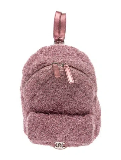 Pre-owned Chanel Pluto Glitter Mini Backpack In Pink