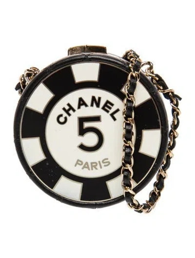 Pre-owned Chanel Poker Face Minaudiere Clutch In Black