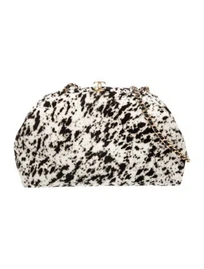Pre-owned Chanel Ponyhair Clutch In Neutrals