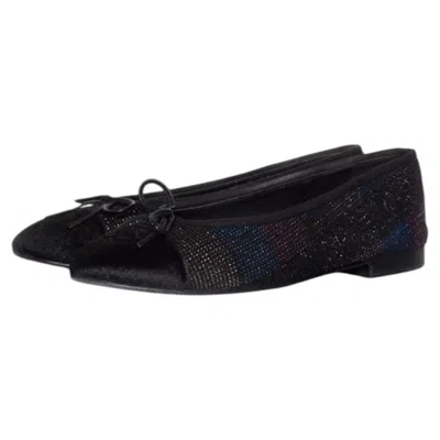Pre-owned Chanel , Ponyskin And Lurex Ballerina In Black