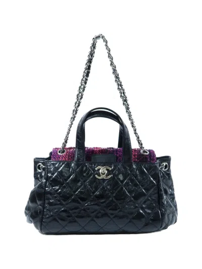 Pre-owned Chanel Portobello Cc Turn-lock Tote Bag In Black