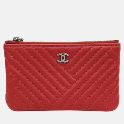 Pre-owned Chanel Pouch Bag In Red