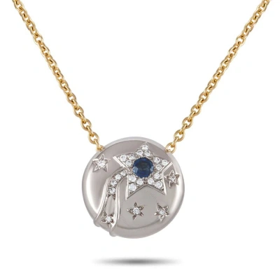 Pre-owned Chanel 18k Yellow And White Gold Diamond And Sapphire Night And Day Necklace In Multi-color