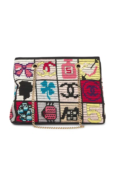 Pre-owned Chanel Precious Symbols Needlepoint Shoulder Bag In Multi