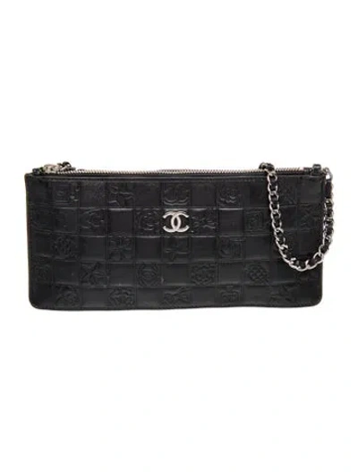 Pre-owned Chanel Precious Symbols Pochette In Black