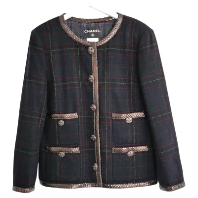 Pre-owned Chanel Pre-fall 2013 Metiers D'art ‘paris-edinburgh' Tartan Jacket In Black