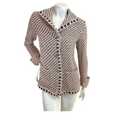 Pre-owned Chanel Pre-fall 2016 Runway Pink Black Tweed Jacket, Look 36