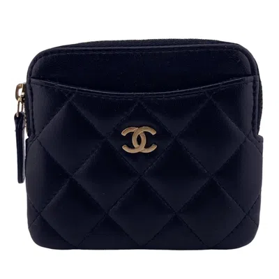 Pre-owned Chanel Première Chaîne Black Leather Wallet  ()