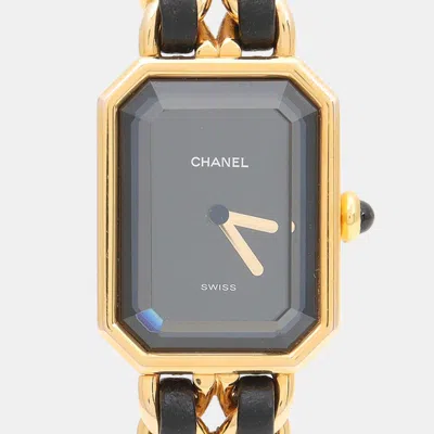 Pre-owned Chanel Premiere Quartz Gold Plated Stainless Steel Women's Wristwatch 20 Mm