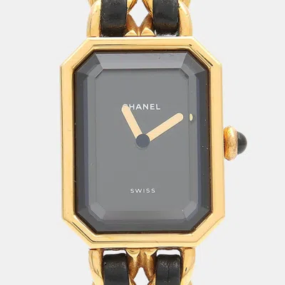 Pre-owned Chanel Premiere Quartz Gold Plated Stainless Steel Women's Wristwatch 20 Mm