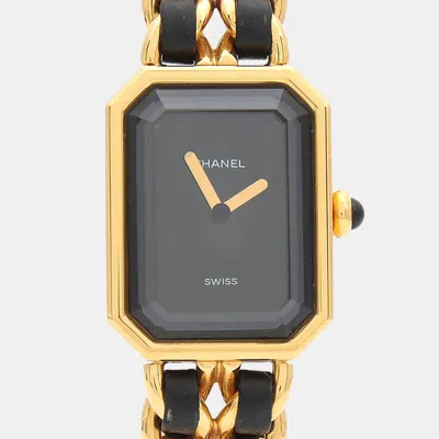 Pre-owned Chanel Premiere Quartz Gold Plated Stainless Steel Women's Wristwatch 20 Mm