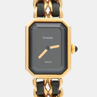 Pre-owned Chanel Premiere Quartz Gold Plated Stainless Steel Women's Wristwatch 20 Mm