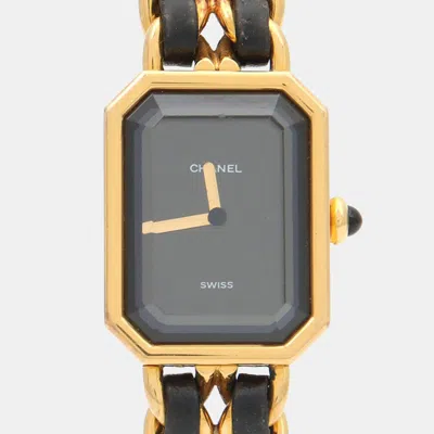 Pre-owned Chanel Premiere Quartz Gold Plated Stainless Steel Women's Wristwatch 20 Mm