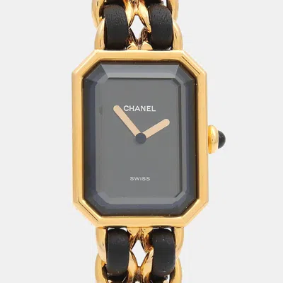 Pre-owned Chanel Premiere Quartz Stainless Steel Women's Wristwatch 20*26 Mm In Black