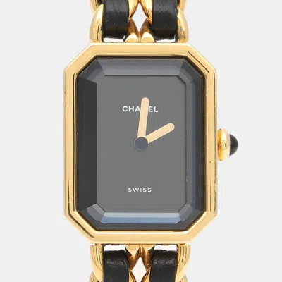 Pre-owned Chanel Premiere Quartz Stainless Steel Women's Wristwatch 20*26 Mm In Black