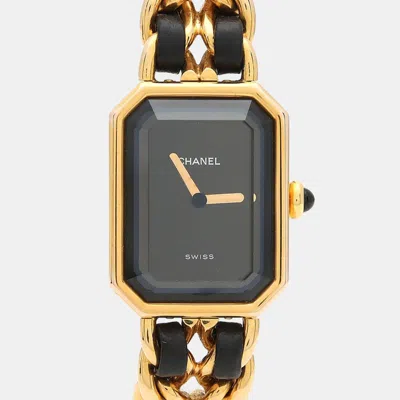 Pre-owned Chanel Premiere Quartz Stainless Steel Women's Wristwatch.20*26 Mm In Black
