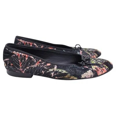 Pre-owned Chanel Printed Ballerina Flats In Multicolor Velvet