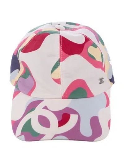 Pre-owned Chanel Printed Cc Baseball Cap In Pink