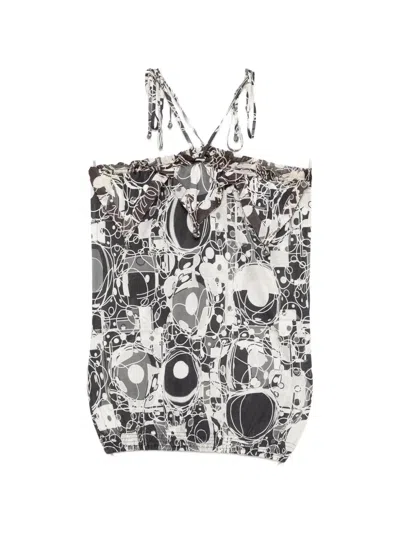 Pre-owned Chanel Printed Halter-neck Top In Black