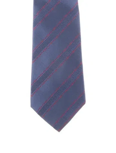 Pre-owned Chanel Printed Silk Tie In Blue
