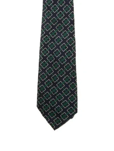 Pre-owned Chanel Printed Silk Tie In Blue