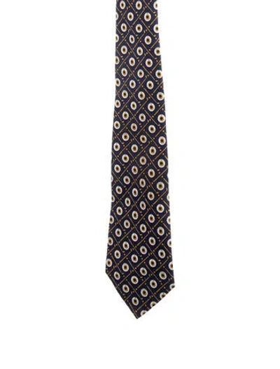 Pre-owned Chanel Printed Silk Tie In Blue