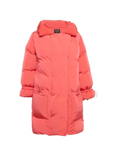 Pre-owned Chanel Puffer Coat In Orange