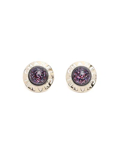 Pre-owned Chanel Purple Brass Round Earrings