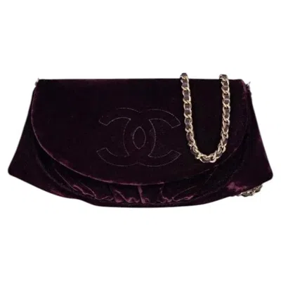 Pre-owned Chanel Purple Half Moon Wallet On Chain