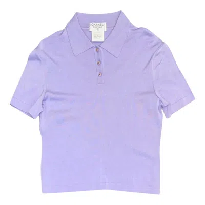Pre-owned Chanel Purple Lavender Cotton Polo