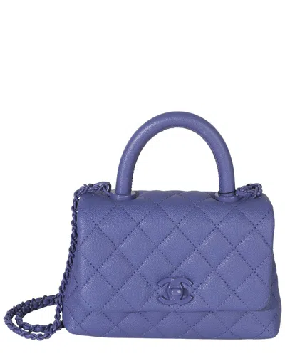 Chanel Purple Leather Incognito Mini Coco Top Handle Flap Bag (authentic Pre-  Loved)