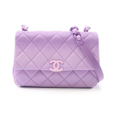 Pre-owned Chanel Purple Leather Shoulder Bag ()