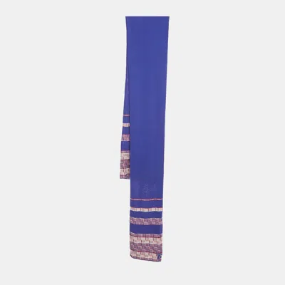 Pre-owned Chanel Purple Lurex Knit Scarf