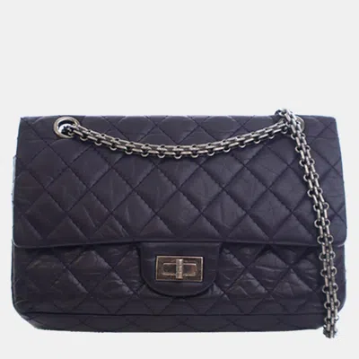 Pre-owned Chanel Purple Quilted Aged Calfskin Reissue 2.55 Double Flap 225
