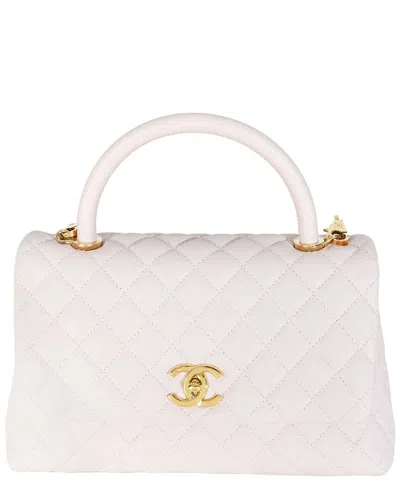 Pre-owned Chanel Purple Quilted Leather Medium Coco Top Handle Handbag (authentic Pre-  Loved)