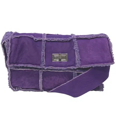 Pre-owned Chanel Purple Suede Leather Shoulder Bag ()