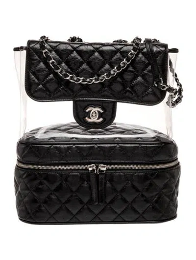 Pre-owned Chanel Pvc Aquarium Backpack In Black/clear