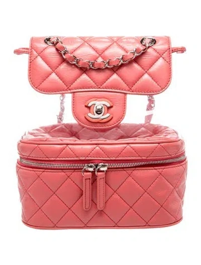 Pre-owned Chanel Pvc Aquarium Backpack In Clear/pink