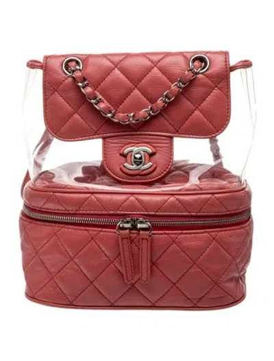 Pre-owned Chanel Pvc Aquarium Backpack In Pink