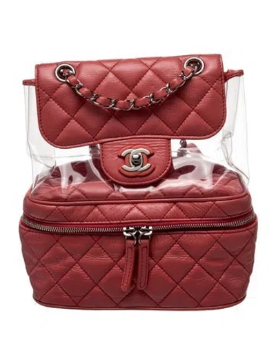 Pre-owned Chanel Pvc Aquarium Backpack In Pink