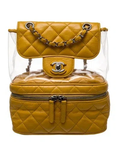 Pre-owned Chanel Pvc Aquarium Backpack In Yellow