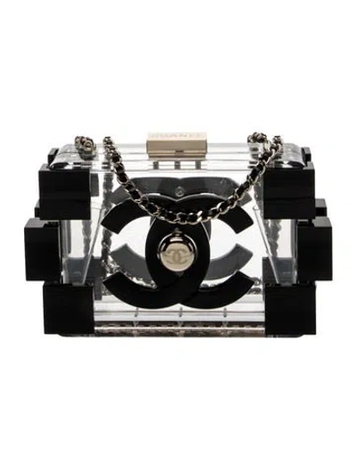 Pre-owned Chanel Pvc Boy Brick Lego Clutch In Black