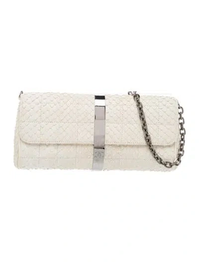 Pre-owned Chanel Python Cc Clutch In Neutrals
