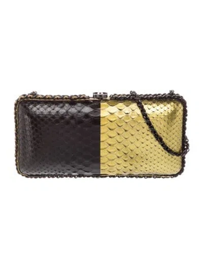 Pre-owned Chanel Python Chain-around Clutch In Multi