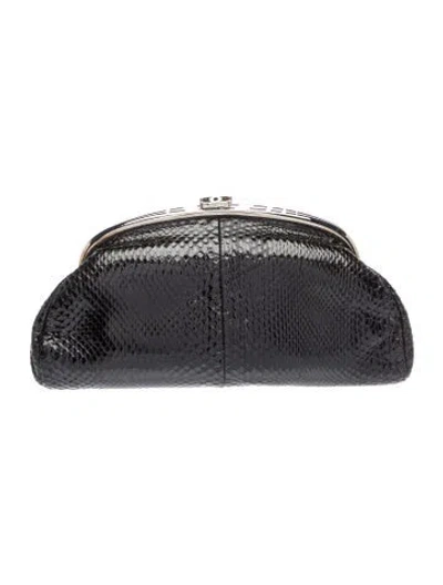 Pre-owned Chanel Python Timeless Clutch In Black