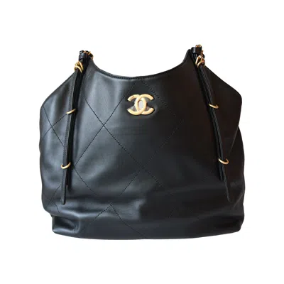 Pre-owned Chanel Quilted 25s Tote Bag Gold Hardware Black
