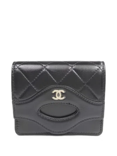 Pre-owned Chanel Quilted 31 Card Case In Black