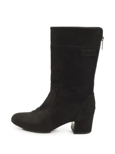 Pre-owned Chanel Quilted Ankle Boots In Black
