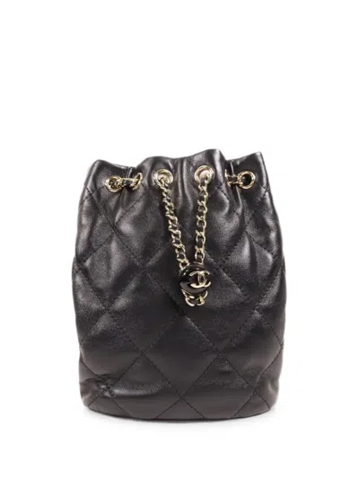 Pre-owned Chanel Quilted Backpack In Black