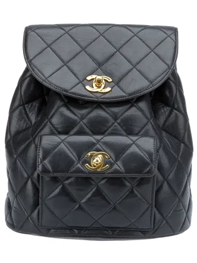 Pre-owned Chanel Quilted Backpack In Black